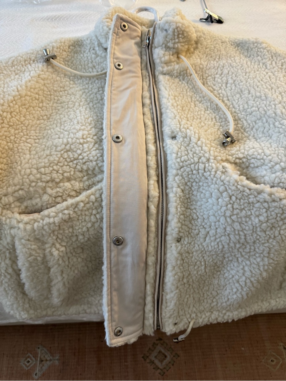 Stella + Lorenzo Cream Teddy Sherpa Jacket - Picture 5 of 7